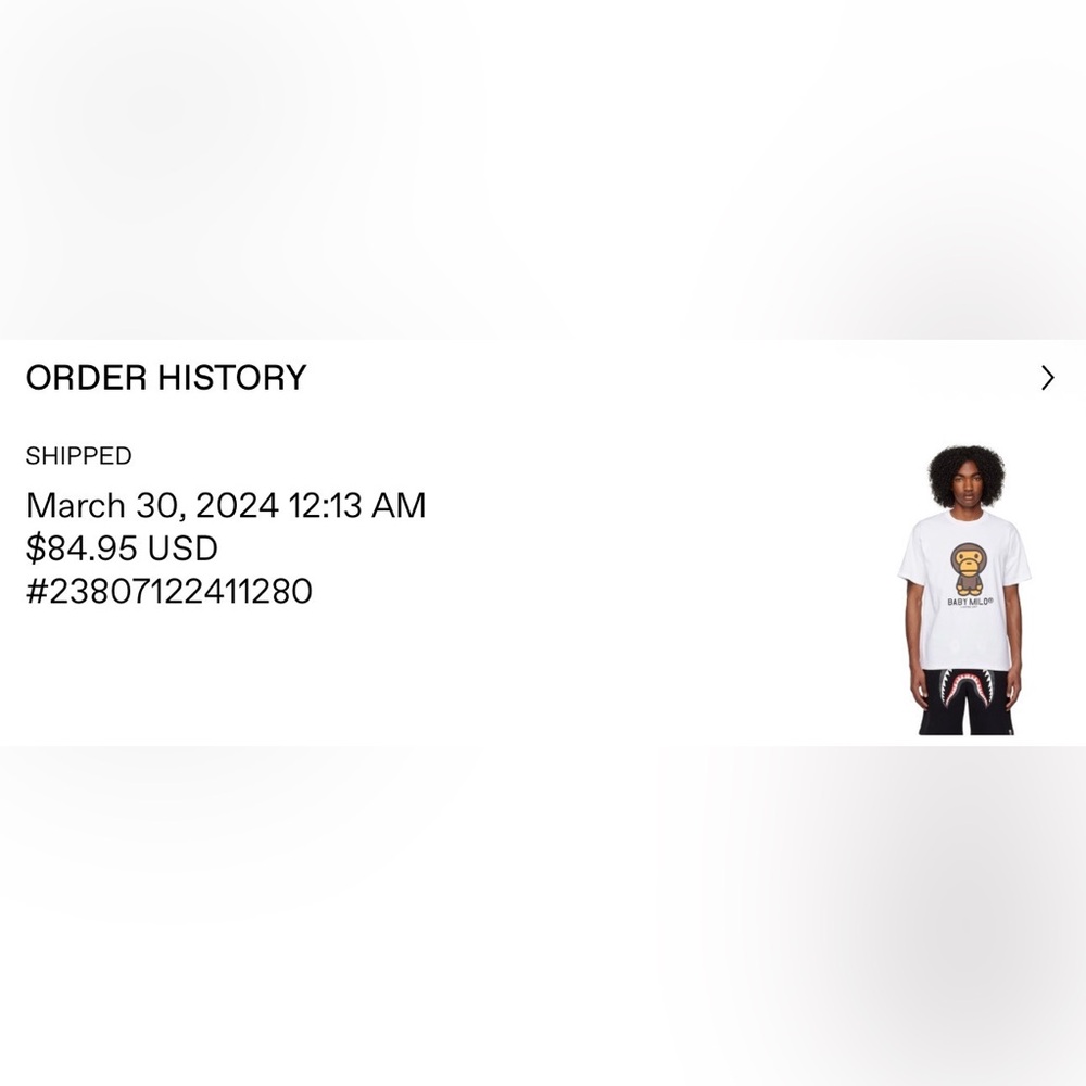 Bape White Tee With Multicolor Logo Patch - image 3